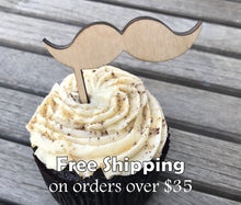 Load image into Gallery viewer, Mustache Cupcake Topper

