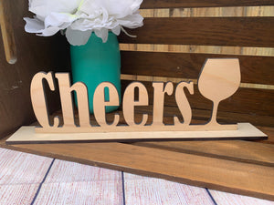 Wood Cheers Wedding Sign