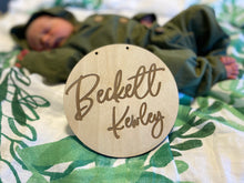 Load image into Gallery viewer, Wooden Baby Announcement Sign
