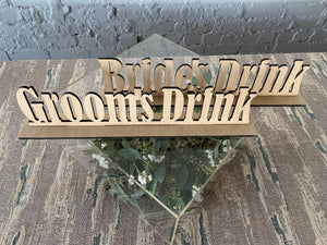 Bride and Groom Drink Sign