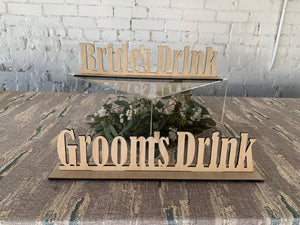 Bride and Groom Drink Sign