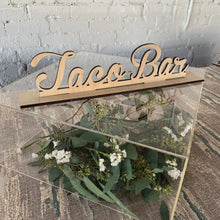 Load image into Gallery viewer, Taco Bar Script Wood Sign

