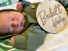 Load image into Gallery viewer, Wooden Baby Announcement Sign
