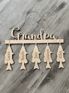 Grandfather Fishing Mantle Sign