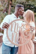 Load image into Gallery viewer, Mr and Mrs Hoop Sign
